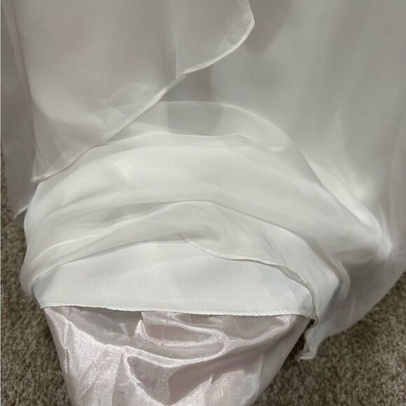 White Chiffon Sleeveless Party Dress/Bridesmaid Dress With Removable Straps - Picture 12 of 12